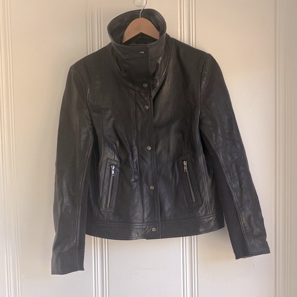 Nine West Classic Black Leather Jacket - Picture 4 of 8